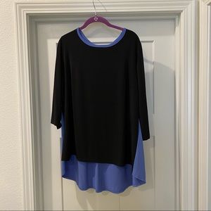 Susan Graver liquid knit high low top size 1 X